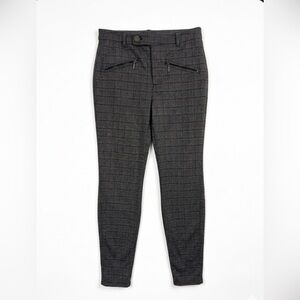 Simply Vera Vera Wang Gray Plaid Skinny Pants Small S Zip Pockets
